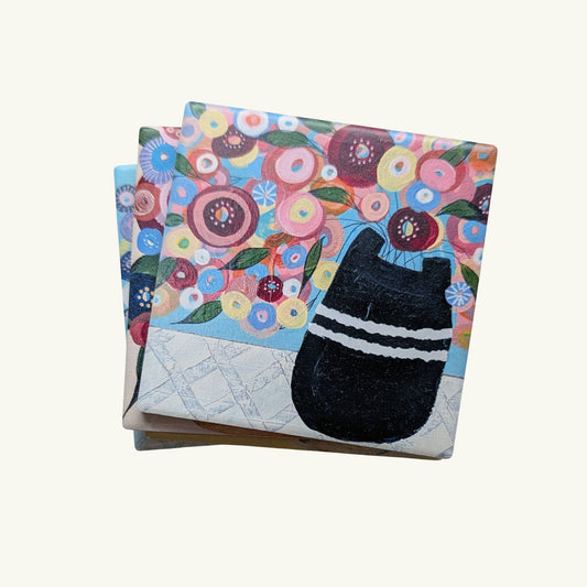 Floral Coasters - Blue