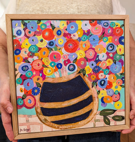 Flowers on the Table Make Me Happy  – Original Painting by Jen Rodger