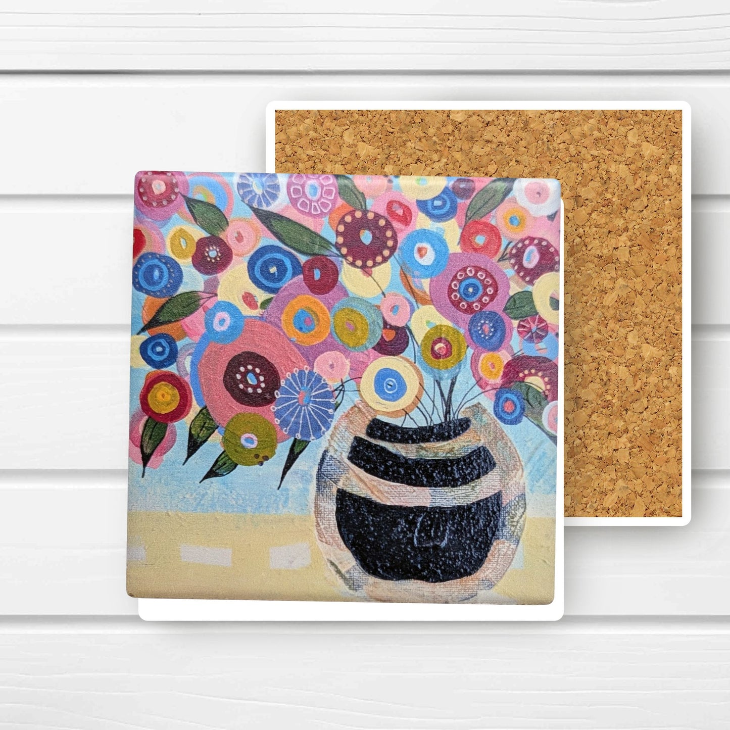 Floral Coasters - Blue