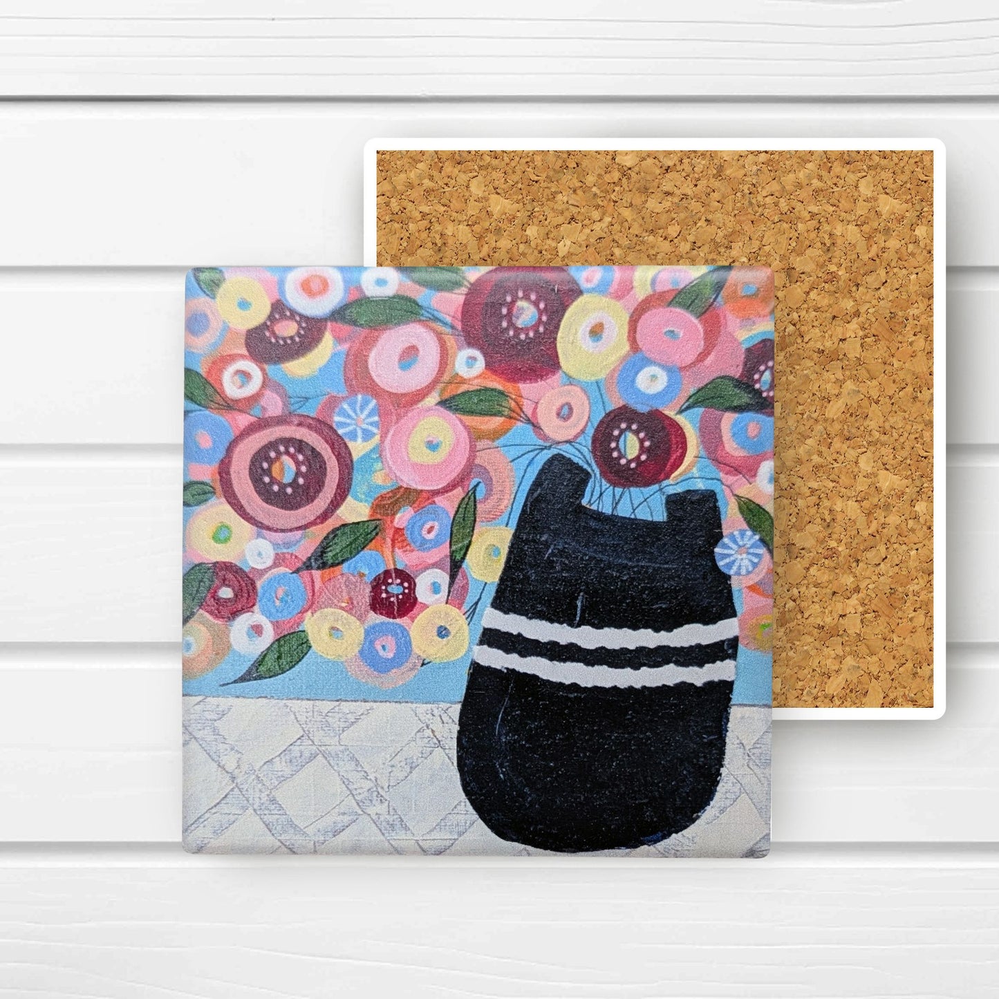 Floral Coasters - Blue