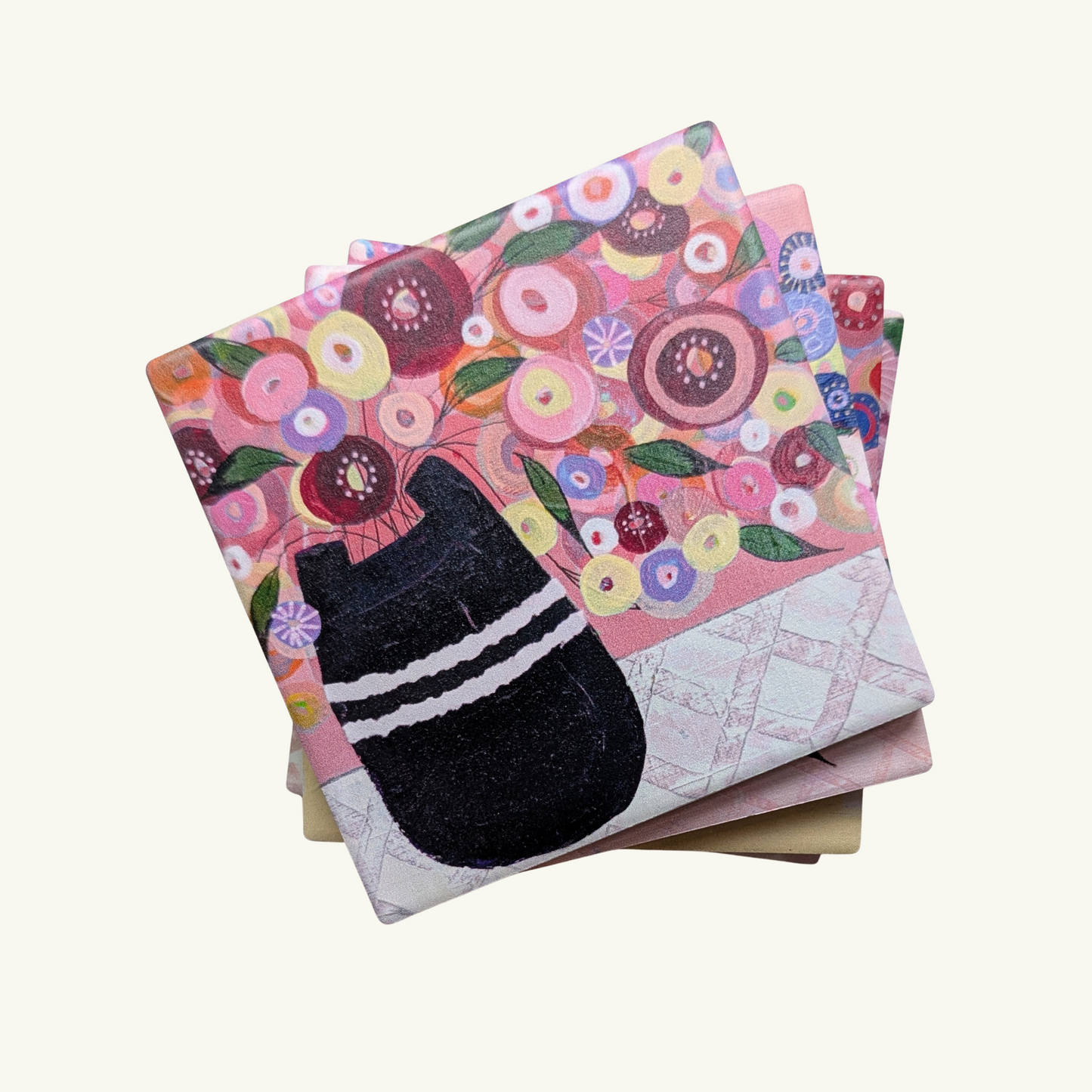 Floral Coasters - Pink