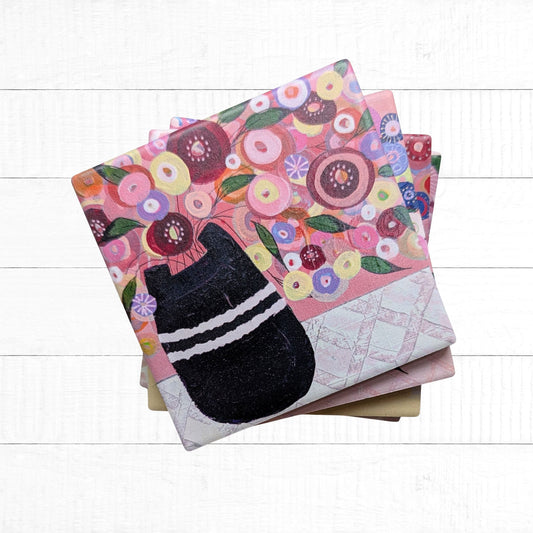 Floral Coasters - Pink
